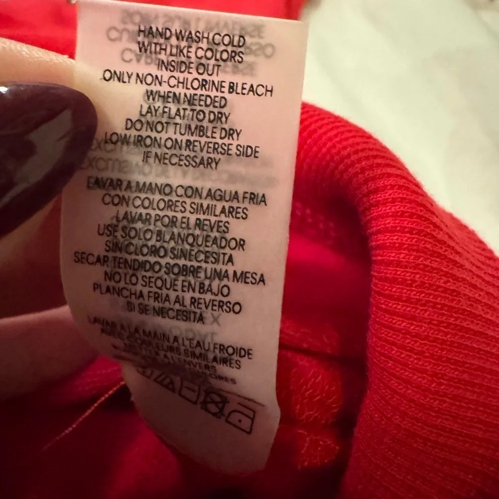 Karl Lagerfeld Paris Embellished Logo Red Sweatshirt Pullover Women’s Sz S - Picture 8 of 10
